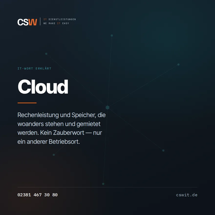 Grafik: Erklärung des Begriffs Cloud